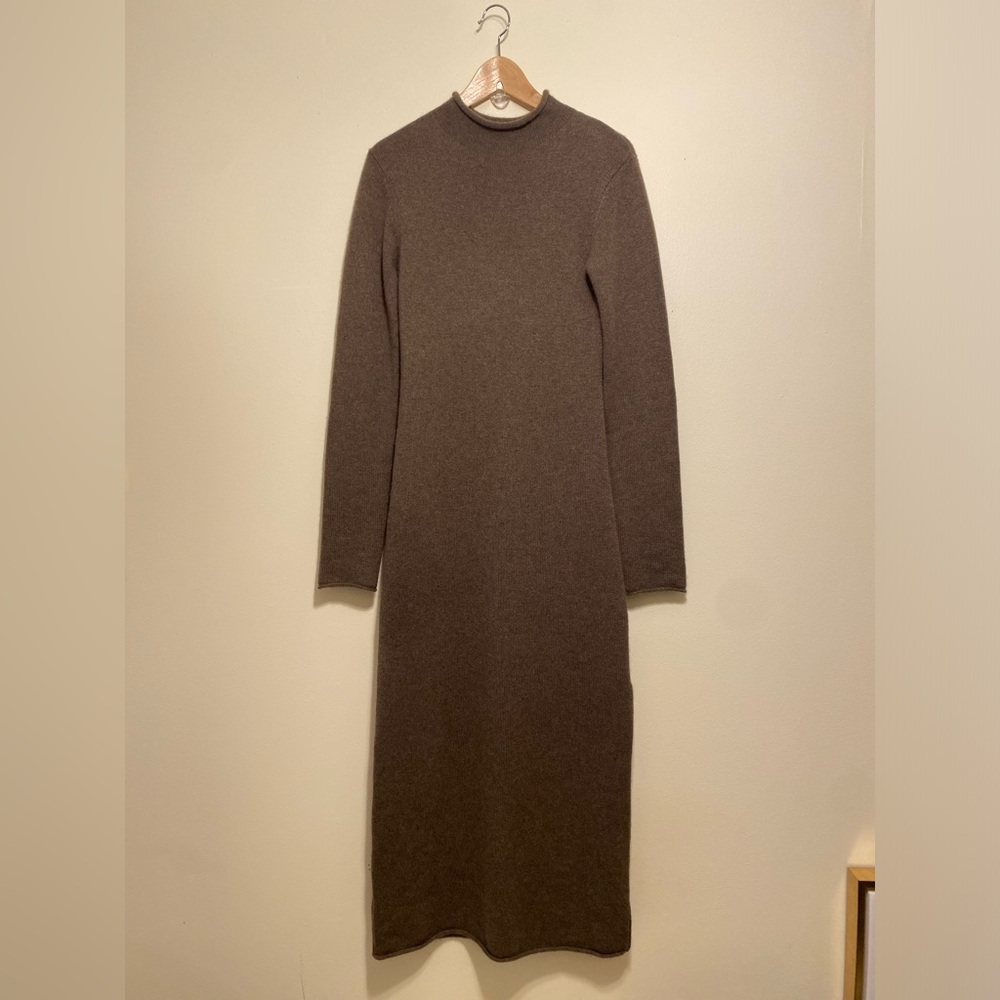 Reformation Brown Long Sleeve Knit Midi Dress